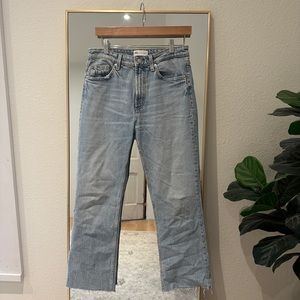 ZARA Cropped Flare Jeans Light Wash EUC 6 28 Mid Rise